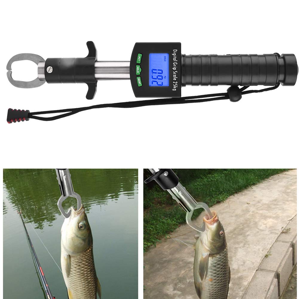 Fish Lip Grip with LED Display Multi-Function Digital Fish Grip Scale 25 Kg 55LB Electronic Control Grabber - PuriLite