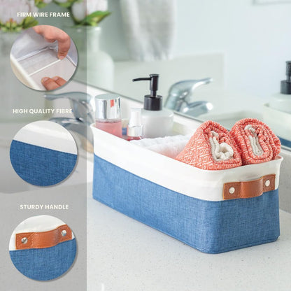 OrganiHaus Large Fabric Storage Baskets for Shelves 3 Pack, 15x11in Closet Storage Bins for Shelves, Cloth Baskets, Fabric Storage Cubes, Linen Closet Organizers, Fabric Basket, White Basket - PuriLite