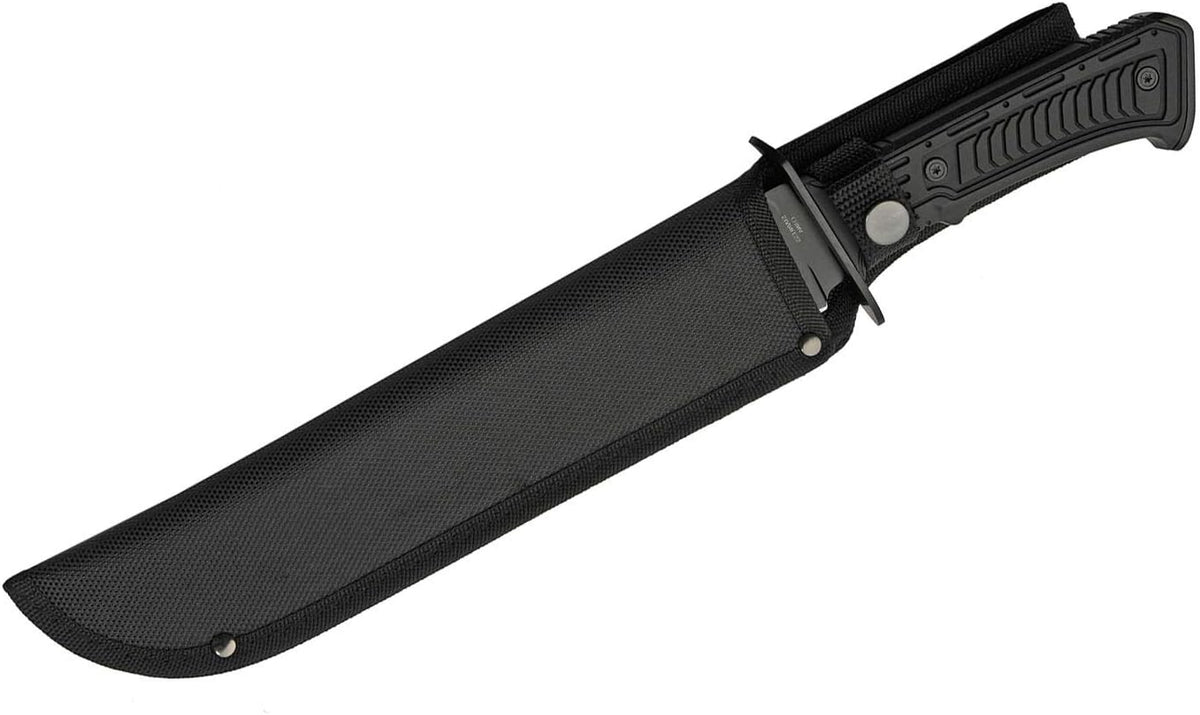 SZCO SUPPLIES 15" Outdoor Survival Black Tech Bowie Blade Knife - PuriLite
