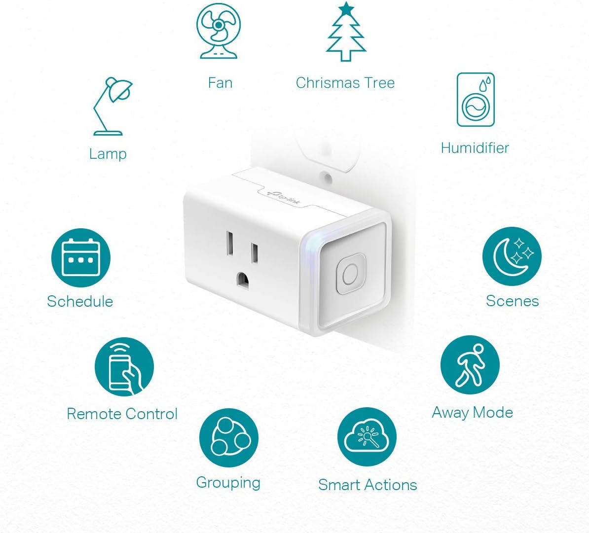 Kasa Smart Plug Mini by TP-Link (HS103P2) - Smart Home WiFi Outlet Works with Alexa, Echo and Google Home, No Hub Required, Remote Control, 2.4GHz WiFi Required, 15 Amp, UL Certified, 2-Pack, White - PuriLite