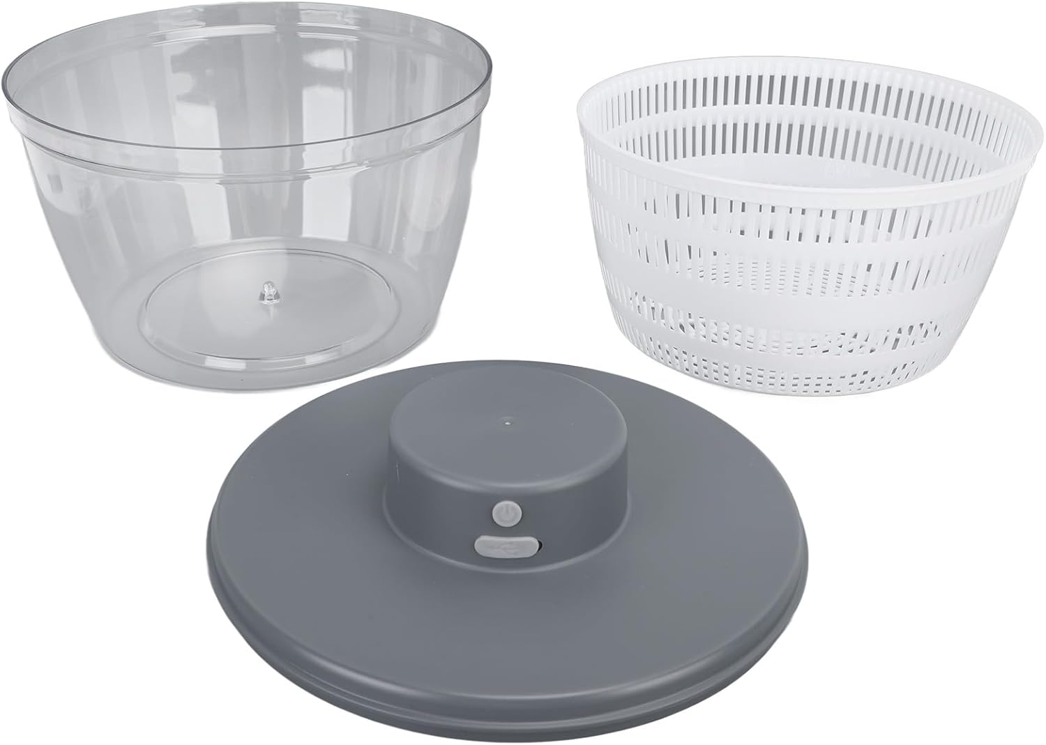 Vegetable Washing Machine Kneading Bowl, Multifunctional Spinner Dryer Vegetable Dryer Salad Mixer Salad Spinner Lettuce Dryer for Home Kitchen (Gray) - PuriLite