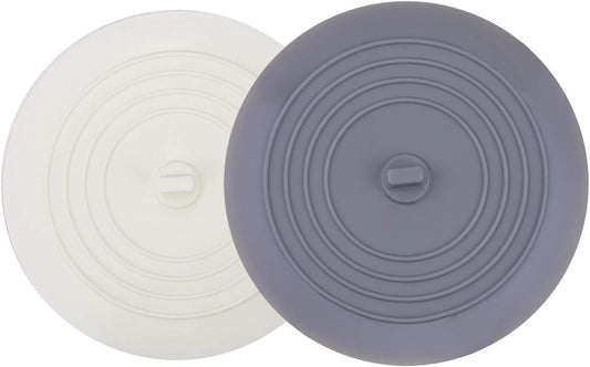 V-TOP Tub Stopper 2 Pack, 6 inches Large Silicone Drain Plug Hair Stopper Flat Suction Cover for Kitchen Bathroom Accessories and Laundry - PuriLite