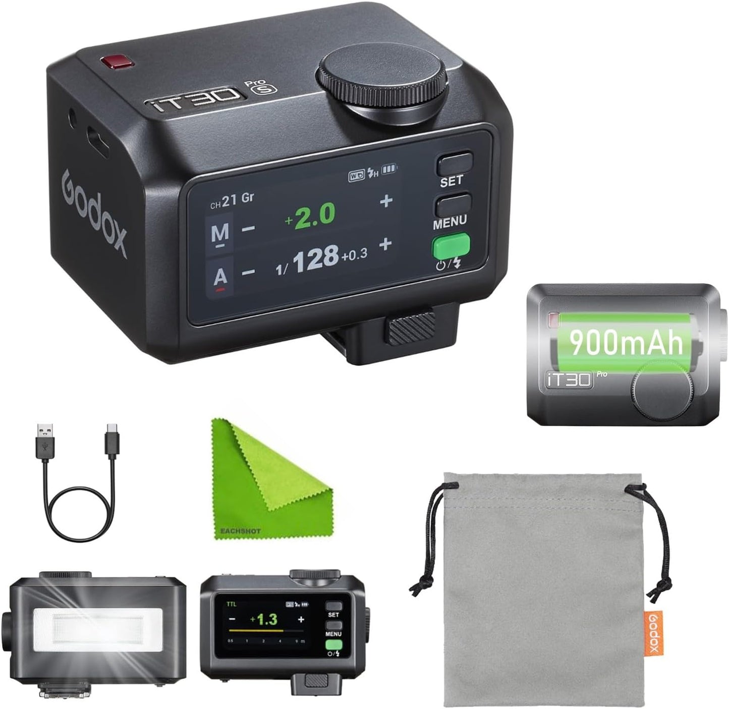 Godox iT30 Pro S iT30Pro-S Godox Flash for Sony Camera,TTL Flash,HSS 1/8000s, 2.4G Wireless Master/Receiver,Compatible with A7CII,A7IV,ZV-E10,A7RV,A7C,A7III,A6700,A6400,ZV-E1,FX3(Black) - PuriLite