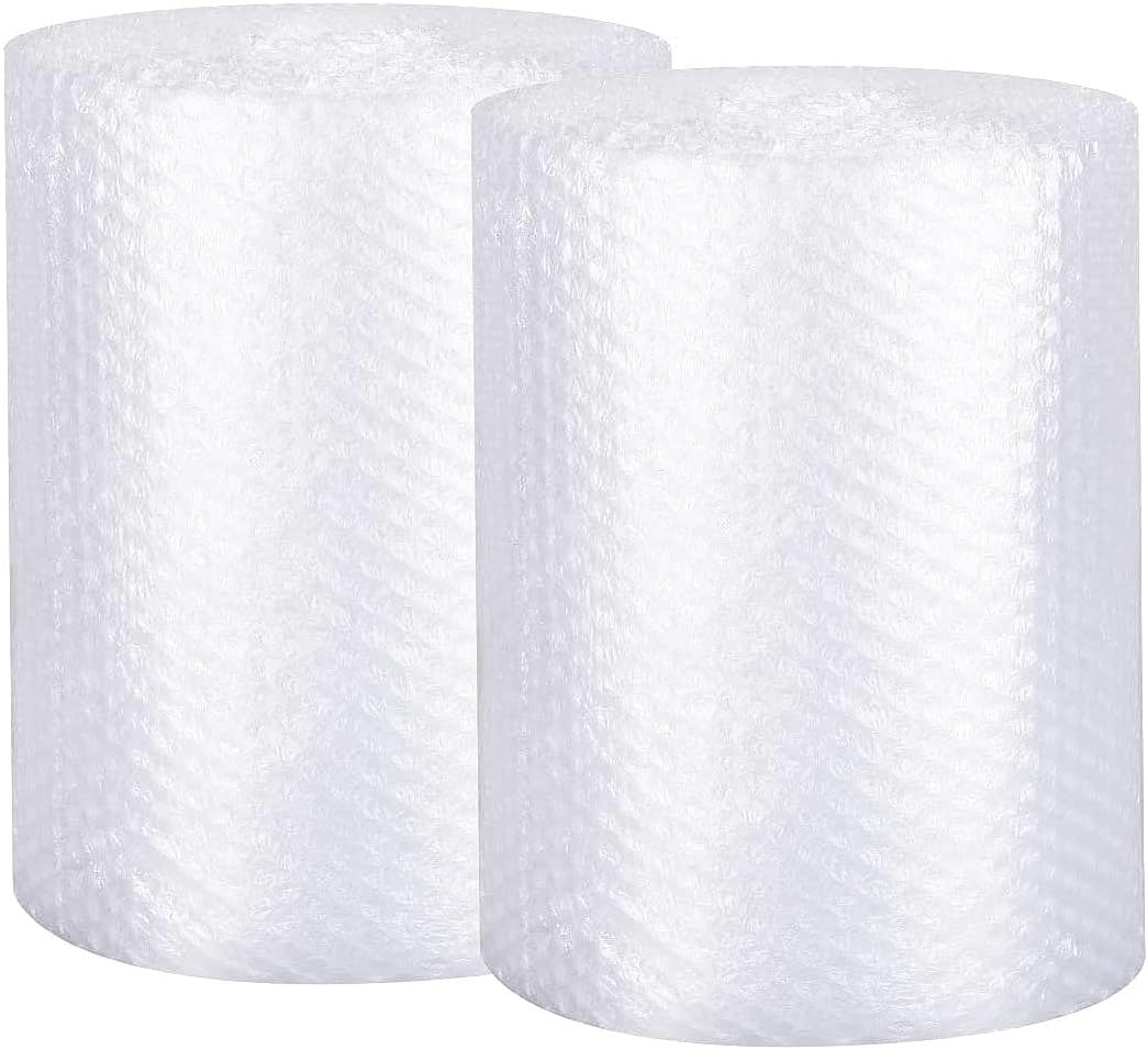Bubble Cushioning Wrap Rolls 2-Pack,Easy to Tear Small Bubble Thicker & Durable for Packing Delivering & Moving Perforated every 12in 12 Inchx72 Feet Total (white),MR011902 - PuriLite