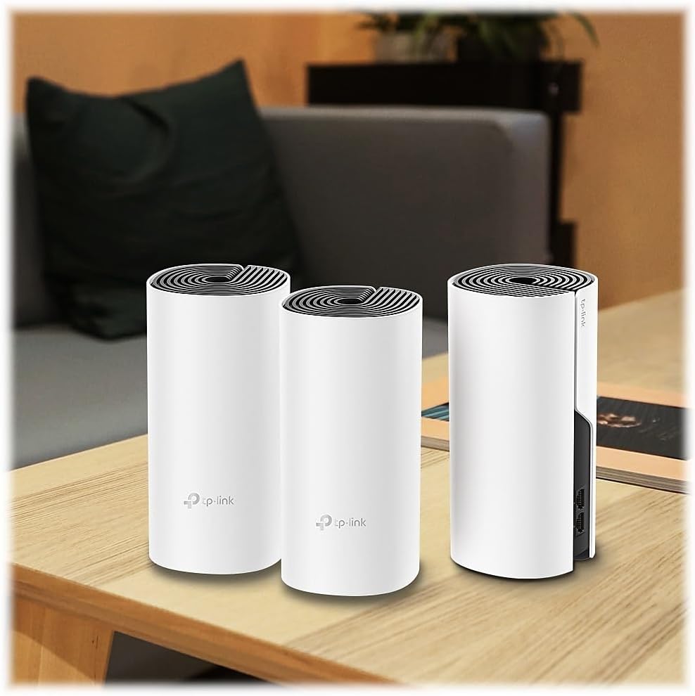 TP-Link Deco Whole Home Mesh WiFi System (Deco M4) – Up to 5,500 Sq. Ft. Coverage, Replaces Wireless Internet Routers and Extenders, Gigabit Ports, Works with Alexa, 3-Pack - PuriLite