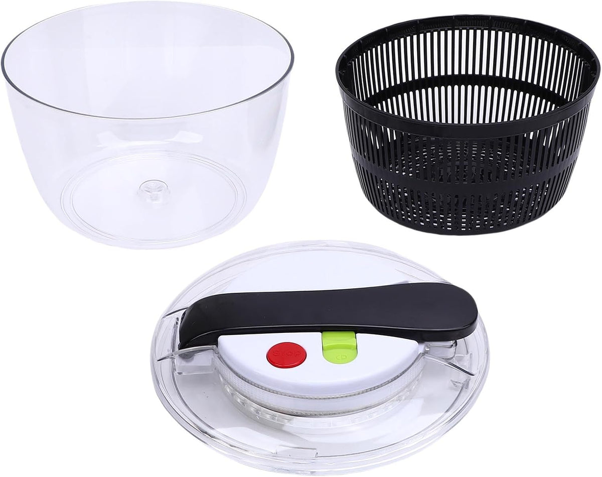 SENECESLI Salad Spinner, Easy Press Vegetable Dryer PP for Lettuce (Black) - PuriLite