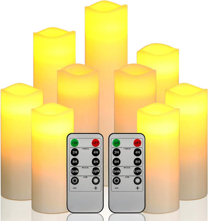 Flameless Candles Battery Candles LED Candles 9 Pcs Real Wax - PuriLite