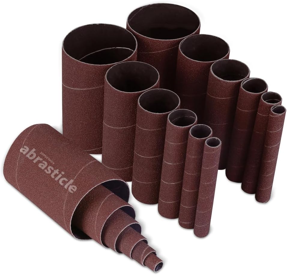 18 Pack Spindle Sander Sleeves, Sanding Sleeves for Oscillating Sander, 80 150 240 Assorted Grit Sandpaper, 4-1/2" Length, 1/2",3/4",1",1-1/2", 2", 3" Diameter - PuriLite