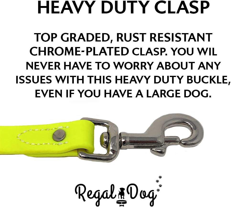 Regal Dog Products Medium Orange Dog Collar with Heavy Duty Double Buckle & D Ring | Vinyl Coated, Custom Fit, Adjustable Biothane Dog Collar Chew Resistant Waterproof Center-Ring Collar for Dogs - PuriLite
