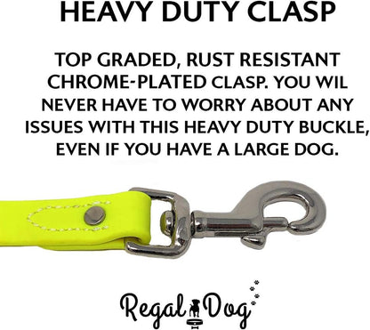 Regal Dog Products Medium Orange Dog Collar with Heavy Duty Double Buckle & D Ring | Vinyl Coated, Custom Fit, Adjustable Biothane Dog Collar Chew Resistant Waterproof Center-Ring Collar for Dogs - PuriLite
