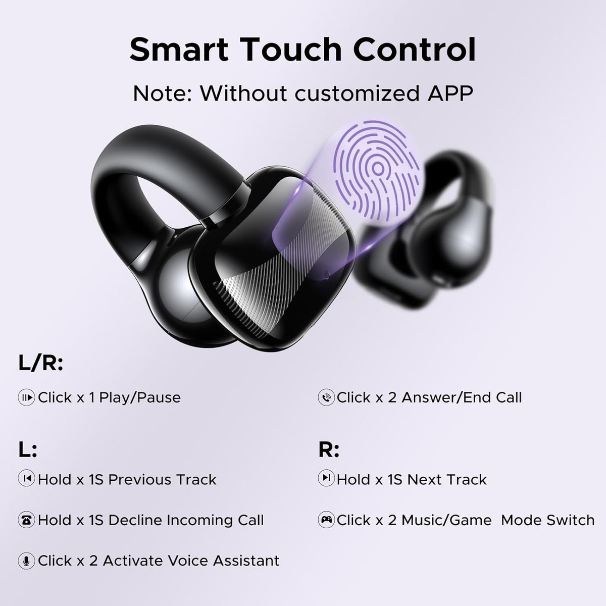 UGREEN Open Ear Wireless Headphones Bluetooth 5.4, 12mm Driver Sports Earphones with ENC, Fast Charging for 30 Hours Playtime, Compatible with iPhone Android and Bluetooth Devices - PuriLite
