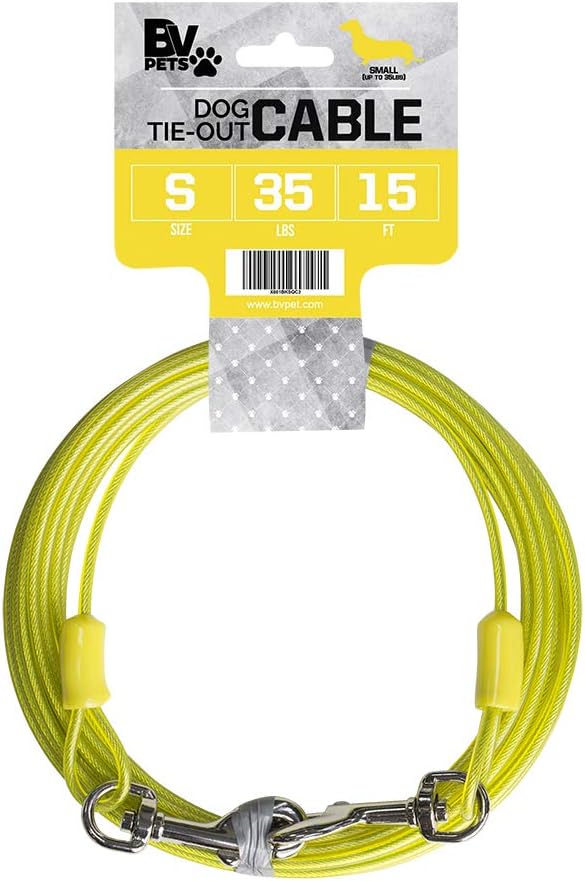 BV Pet Small Tie Out Cable for Dog up to 35 Pound, 25-Feet - PuriLite
