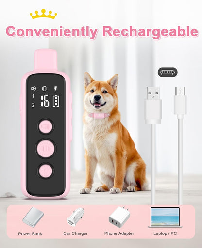 Bousnic Shock Collar for Dogs - Waterproof Rechargeable Dog Electric Training Collar with Remote for Small Medium Large Dogs with Beep, Vibration, Safe Shock Modes (8-120 Lbs) (Grey) - PuriLite