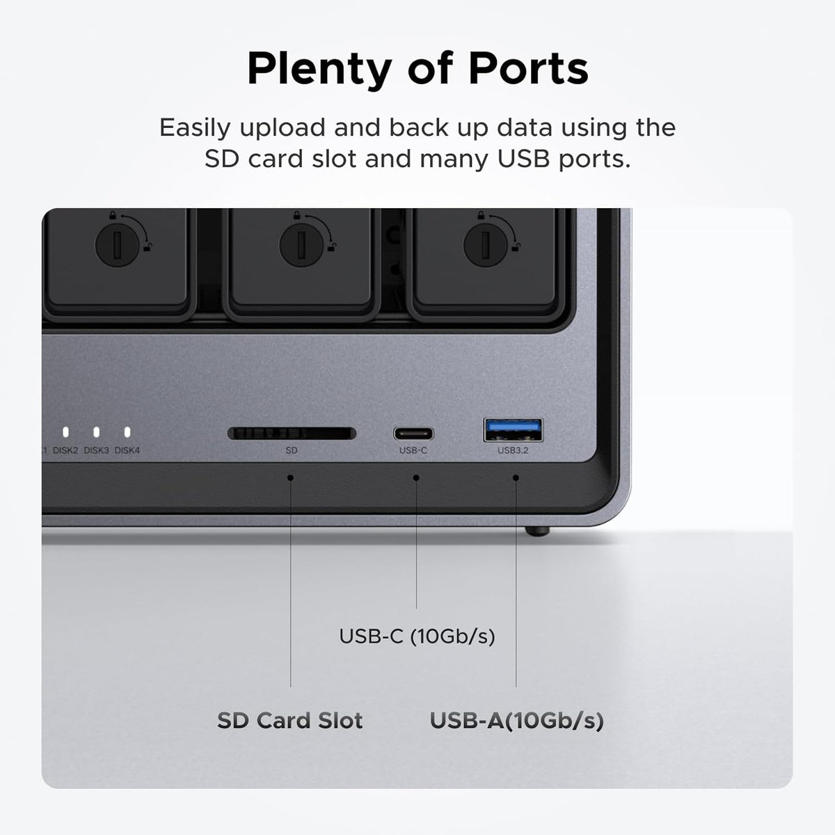 UGREEN NASync DXP4800 4-Bay Desktop NAS, Auto Backup Phones/PCs Private Cloud Storage for Home & Office, Intel N100 Quad-core CPU, 8GB DDR5 RAM, 32G eMMC, 2 * 2.5GbE, Dual M.2 Slots, 4K HDMI(Diskless) - PuriLite