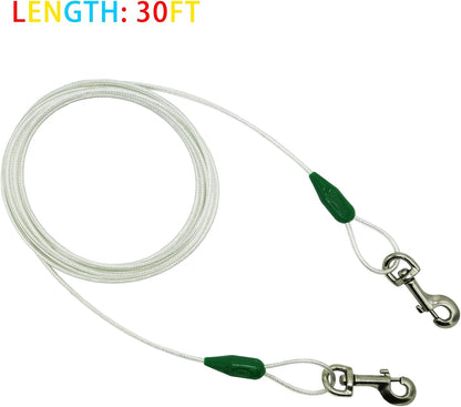 Petest 25ft Reflective Tie-Out Cable for Small Dogs Up to 35 Pounds - PuriLite
