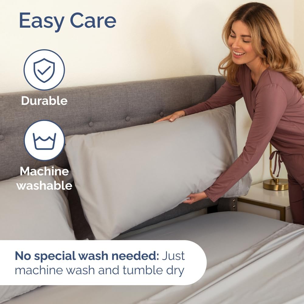 Extra Deep Queen Sheet Set - 6 Piece Breathable & Cooling Sheets - Hotel Luxury Bed Sheets Set - Easy & Secure Fit - Soft, Wrinkle Free & Comfy Sheets Set - White Sheet Set w/Extra Deep Pockets - PuriLite