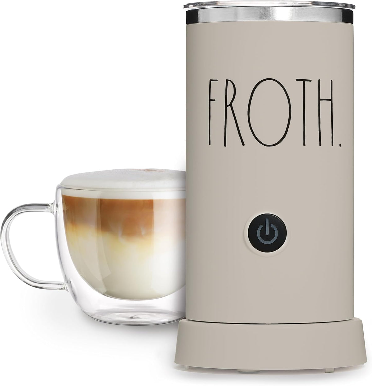 Rae Dunn - Electric Milk Frother - Elegant Automatic Milk Steamer and Frother, Milk Warmer, Hot and Cold Frothing Machine for Coffee, Latte, Cappuccino, Macchiato, - PuriLite