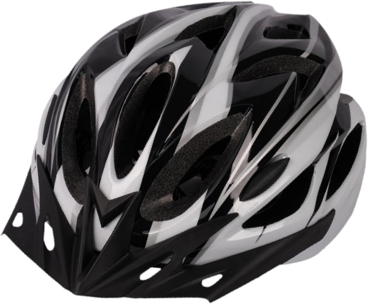 Oshhni Helmet for Women Men Bicycle Helmet Bike Helmet for Skateboarding Outdoor Climbing Biking Commuting - Black White - PuriLite