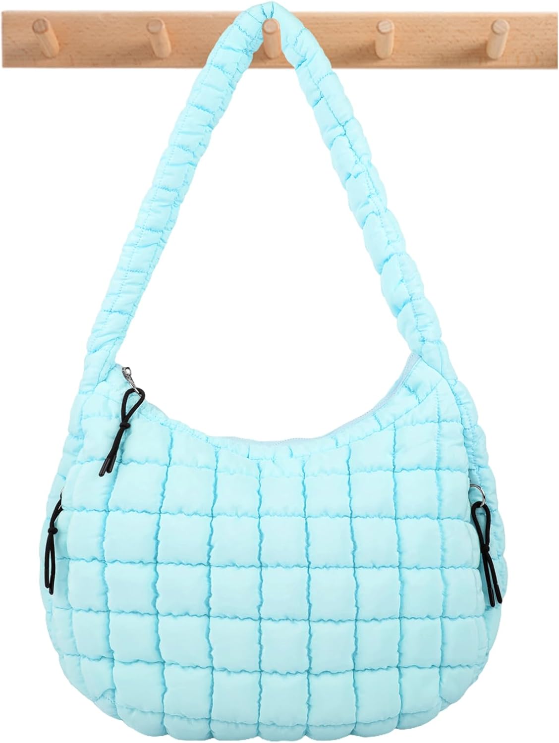 Quilted Puffer Tote Bag Large Crossbody Shoulder Bag with Zipper, Nylon Hobo Oversized Handbag - PuriLite