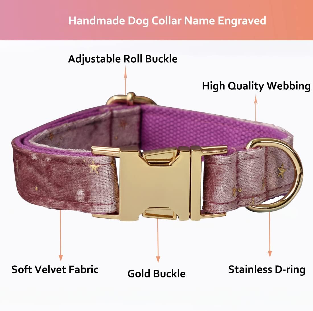 Custom Dog Collar with Metal Buckle - Pet Collars Personalized with Name and Phone Number (Plaid) - PuriLite