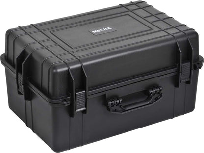 MEIJIA Portable Waterproof Protective Hard Case,Camera Case with Customizable Fit Foam Inserted, Elegant Black (9.17"x 7.56"x4.33") - PuriLite