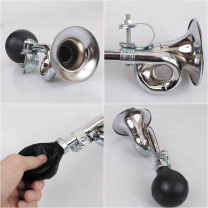 Cozihom Bike Bugle Horn, Metal Squeeze Clown Bugle for Bicycle, Bicycle Bell, Universal, Fit for 22.2mm Handlebar, 2 Pack - PuriLite