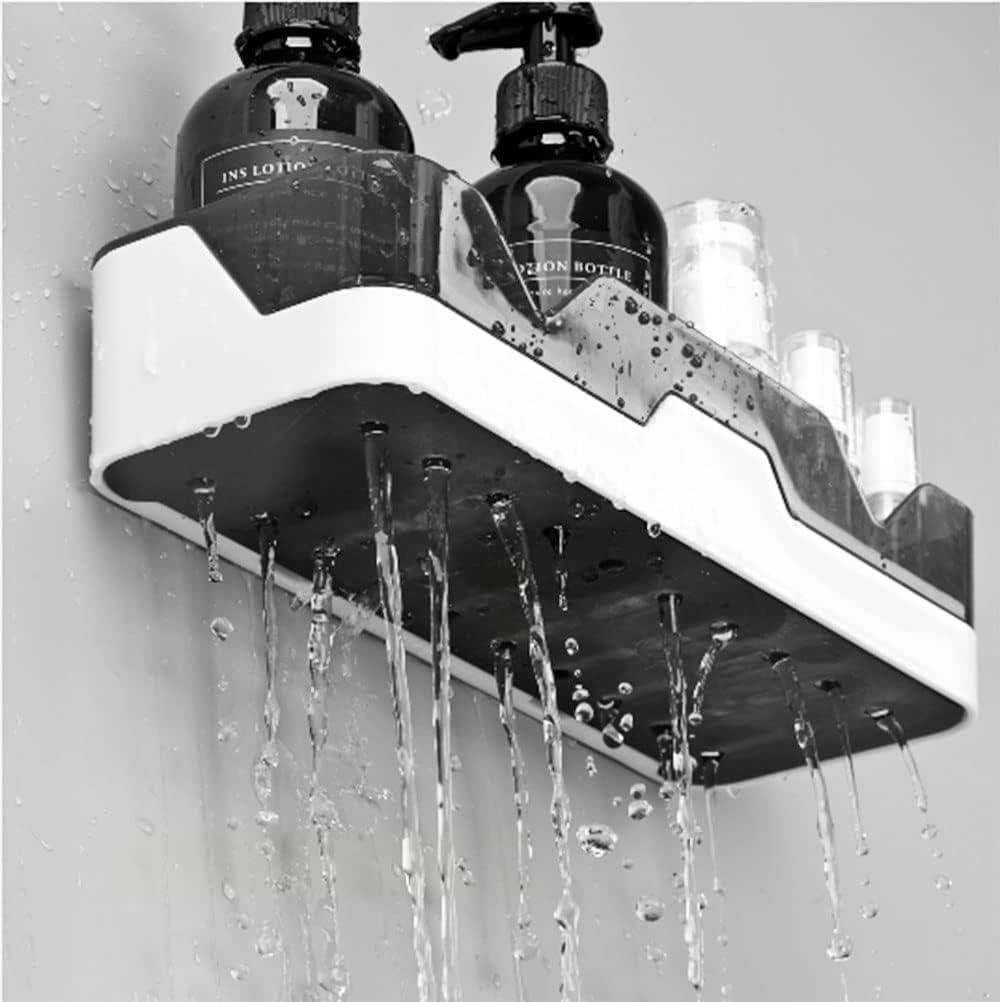 EigPluy 2 Pack Shower Caddy, No Drilling Bathroom Shelves, Shower Shelf, Plastic Shower Baskets,Wall Mounted Shower Caddies for Kitchens and Bathrooms (include 1 Soap Dishes and 4 Hooks) - PuriLite