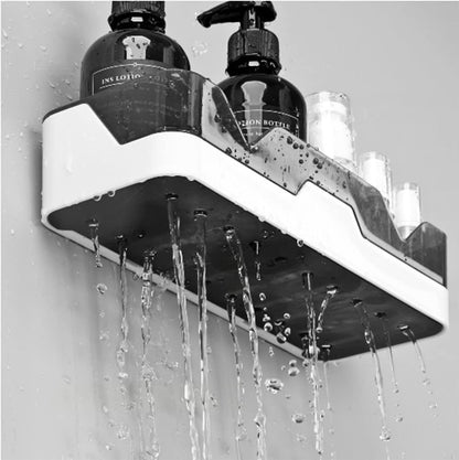 EigPluy 2 Pack Shower Caddy, No Drilling Bathroom Shelves, Shower Shelf, Plastic Shower Baskets,Wall Mounted Shower Caddies for Kitchens and Bathrooms (include 1 Soap Dishes and 4 Hooks) - PuriLite