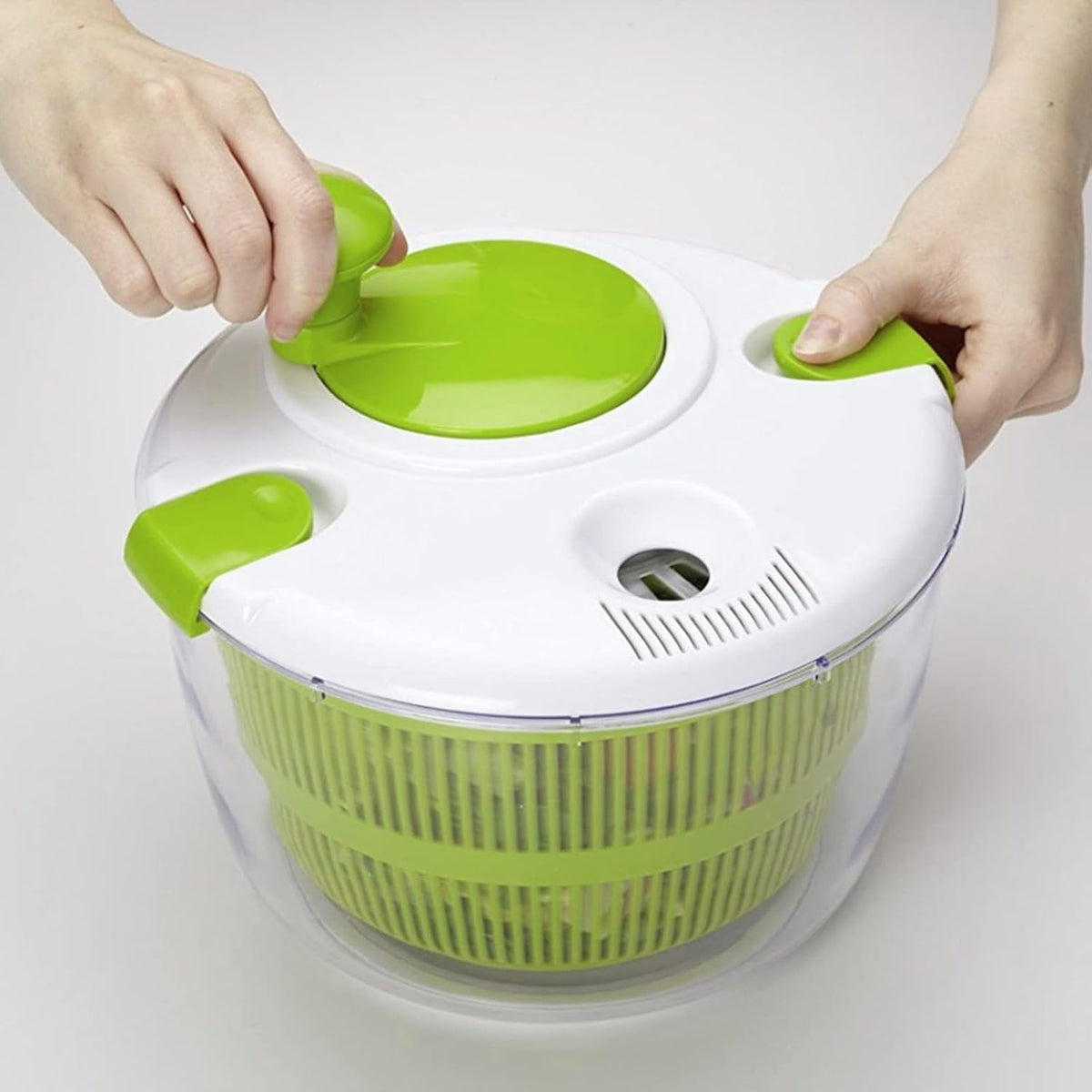 Salad Spinner with Hand Crank, Multifunctional Vegetable Spinner, Salad Dryer, Kitchen Tool - PuriLite