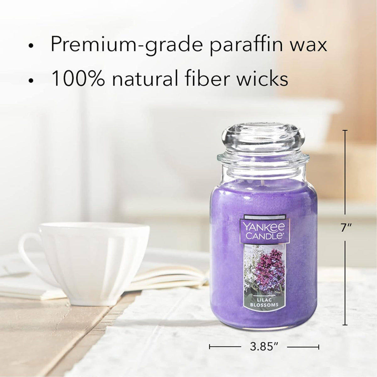 Yankee Candle Scented Candle, Sage & Citrus, Original Large Jar Candle, 110-150 Hours of Burn Time, 22 oz. - PuriLite