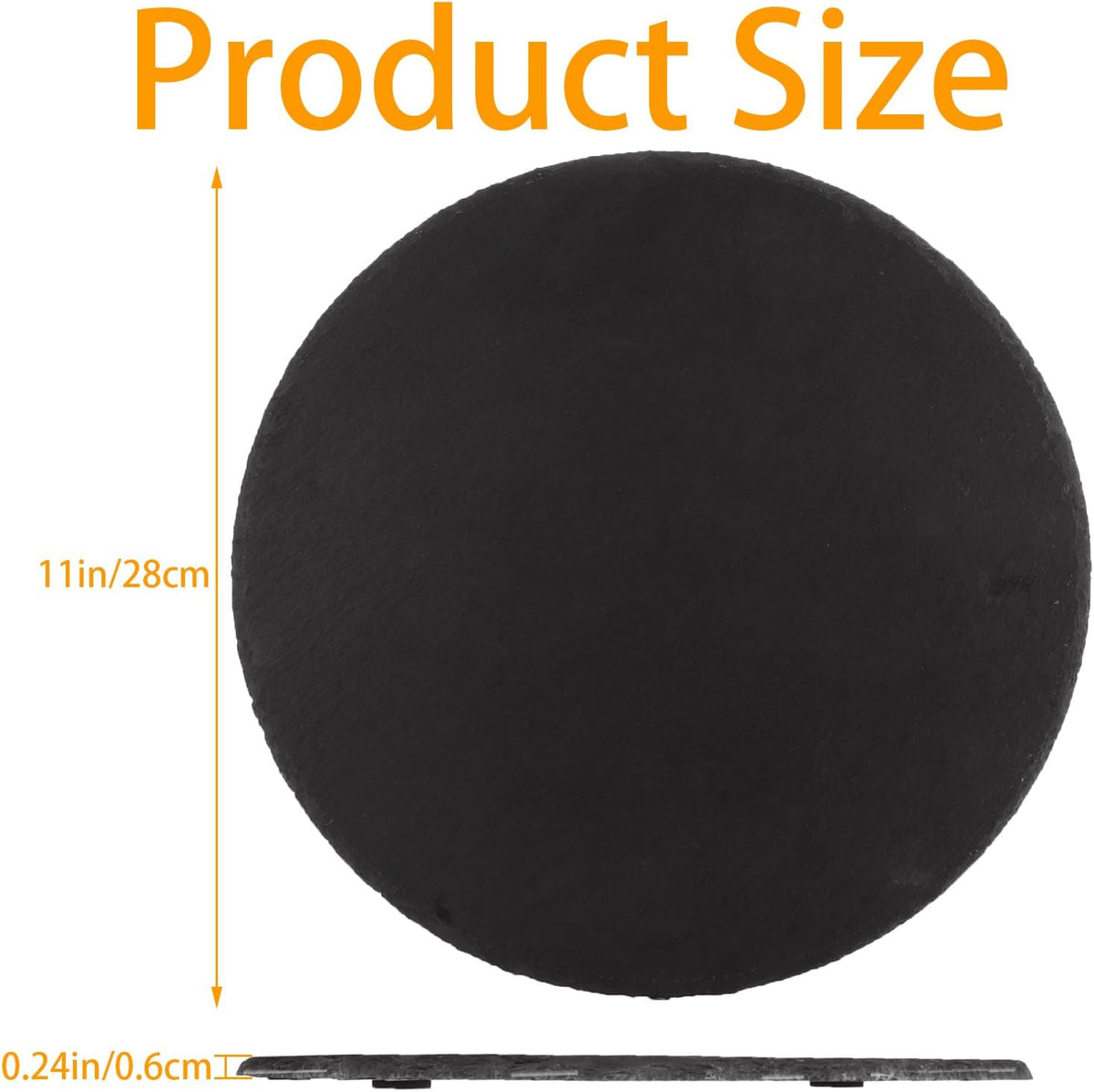 4 Pcs 11 x 11 Inch Round Slate Cheese Boards Black Stone Plates Charcuterie Boards Serving Tray Display Chalkboard with Soapstone Chalk Platter Display Chalkboard for Meats Appetizers Dried Fruits - PuriLite