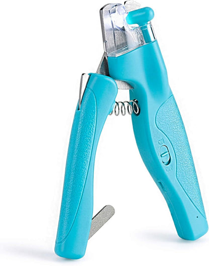 Pet Nail Clipper with LED Light for Dogs & Cats, Rechargeable Nails & Claws Trimmer Grooming, Safe Professional Trimming Tool with Nail Trapper & Free Nail File, Quick-Sensor Razor Sharp Blades - PuriLite