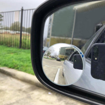 Ampper Blind Spot Mirror, 2" Round HD Glass Frameless Convex Rear View Mirror, Pack of 2 - PuriLite