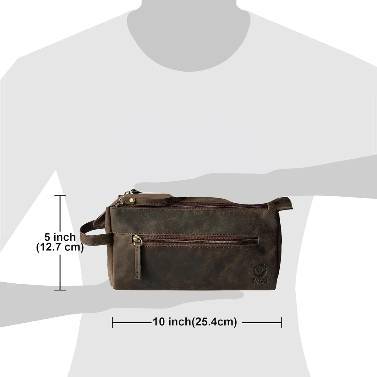 Genuine Leather Travel Toiletry Bag - Hygiene Organizer Dopp Kit by Rustic Town - PuriLite