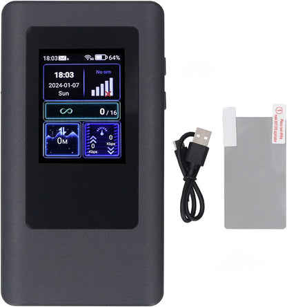 5G Wif 6 Portable Hotspot, 2.4GHz 5.8GHz 2.4 Inch LCD Screen, 16 Devices Simultaneous Connection, IP54 Waterproof, 4000mAh Battery, Nano SIM Card Slot, for Travel - PuriLite