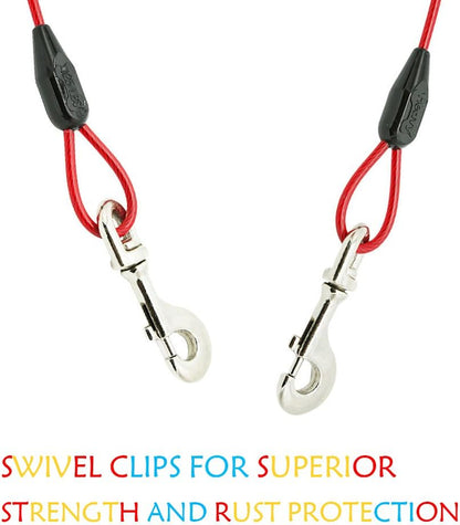 Petest 25ft Reflective Tie-Out Cable for Small Dogs Up to 35 Pounds - PuriLite