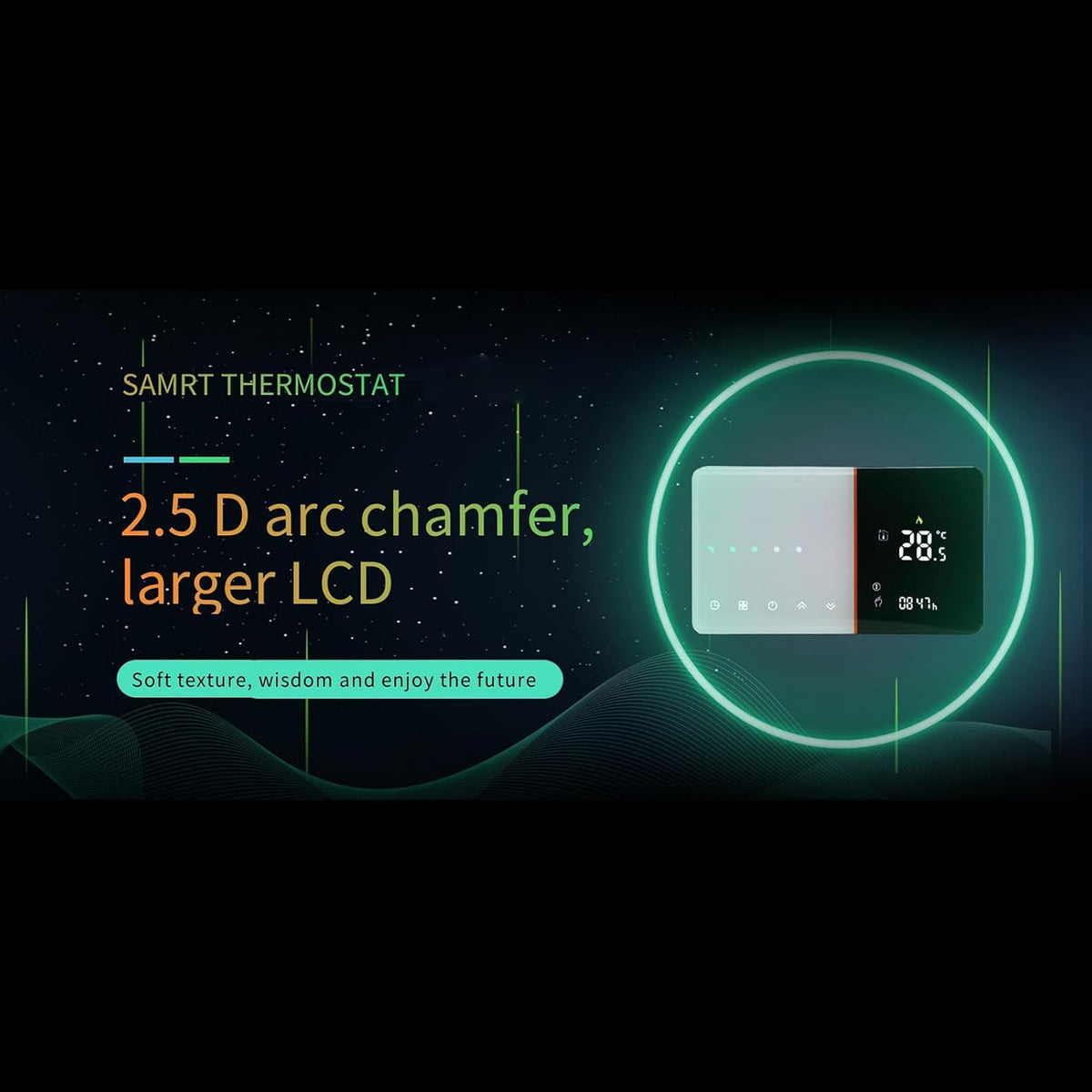 Smart Thermostat, LCD Display Programmable Temperature Controller for Water Floor Heating, Digital Intelligent Wall Thermostat with Timer Working Mode - PuriLite
