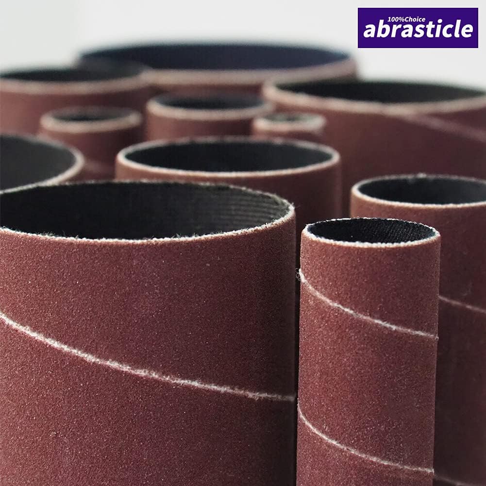18 Pack Spindle Sander Sleeves, Sanding Sleeves for Oscillating Sander, 80 150 240 Assorted Grit Sandpaper, 4-1/2" Length, 1/2",3/4",1",1-1/2", 2", 3" Diameter - PuriLite