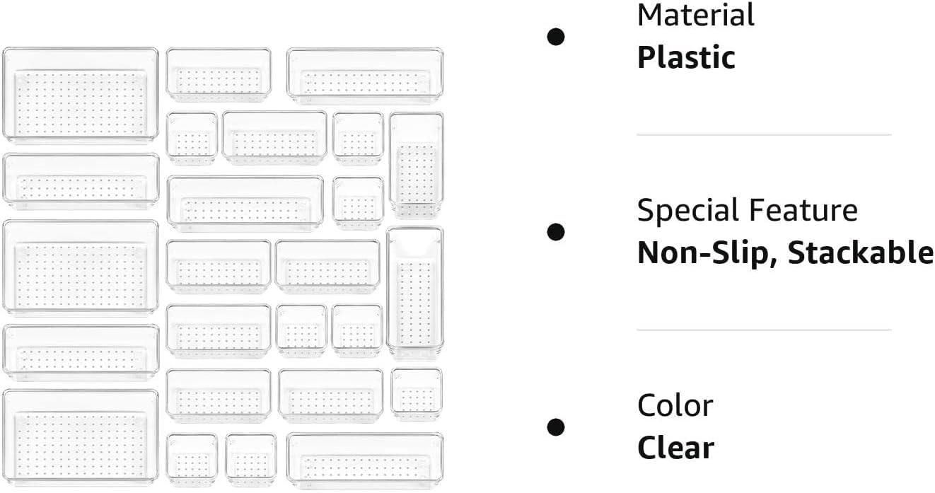 Purilite Select Clear Drawer Organizer Set - PuriLite