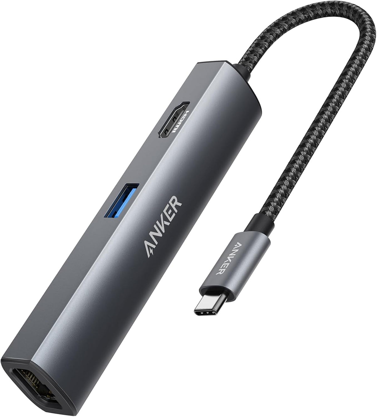 [Upgraded Version] Anker USB C Hub Adapter,5-in-1 USB C Adapter with 4K USB C to HDMI, Ethernet Port, 3 USB 3.0 Ports, for MacBook Pro, iPad Pro, XPS, Pixelbook, and More - PuriLite