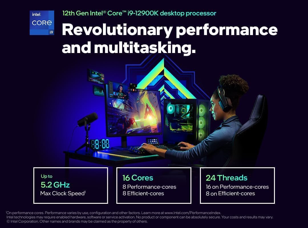 Intel Core i9-12900K Desktop Processor 16 (8P+8E) Cores up to 5.2 GHz Unlocked LGA1700 600 Series Chipset 125W - PuriLite