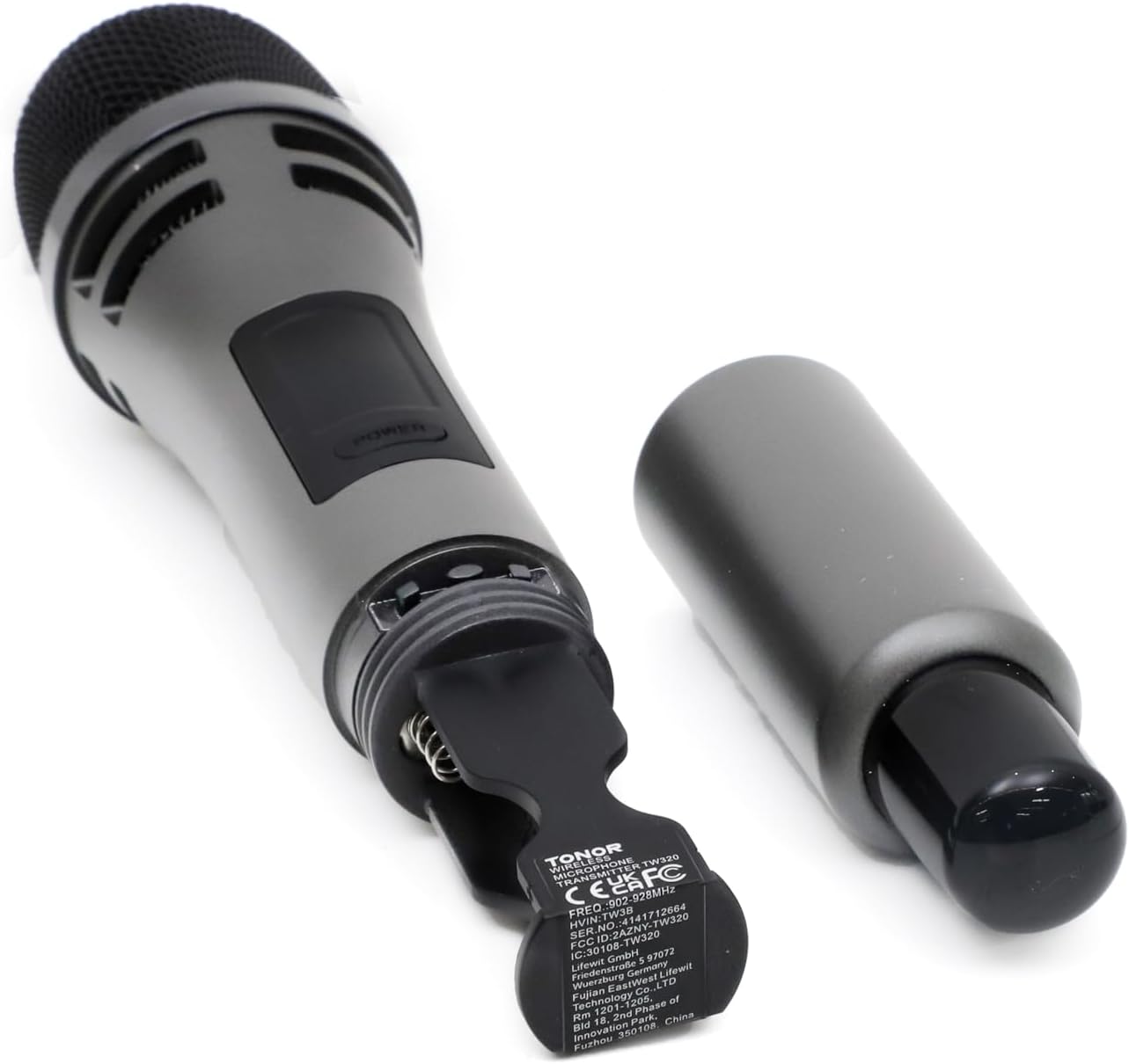 TONOR Wireless Microphones, UHF Dual Karaoke Microphone System, Microfonos Inalambricos with Rechargeable Receiver, Cordless Dynamic Mic for Singing, Wedding, DJ, Party, Speech TW320 Grey - PuriLite