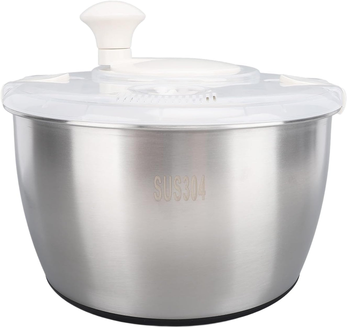 Stainless Steel Salad Spinner 5L Multifunctional Lettuce Spinner Vegetable Dryer with Lid Drain Bowl Colander for Home Kitchen - PuriLite