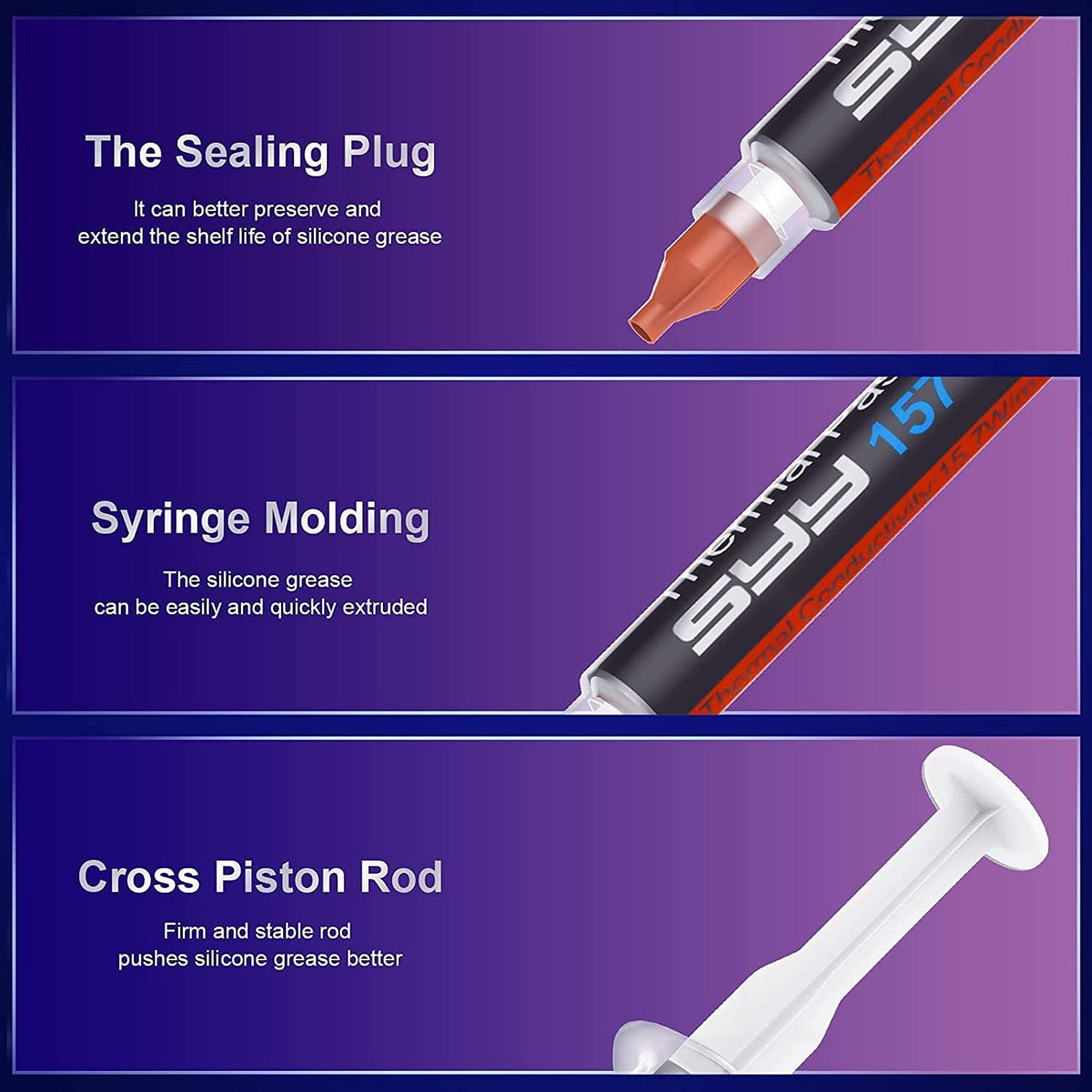 Thermal Paste, SYY 4G with Toolkit CPU Paste Thermal Compound Paste Heatsink for IC/Processor/CPU/All Coolers, Carbon Based High Performance, Thermal Interface Material - PuriLite