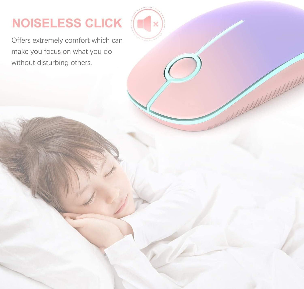 Wireless Mouse, Vssoplor 2.4G Slim Portable Computer Mice with Nano Receiver for Notebook, PC, Laptop, Computer (Sapphire Blue) - PuriLite