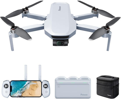 Potensic ATOM 3-Axis Gimbal 4K GPS Drone, Under 249g, 96 Mins Flight, Max 6KM Transmission, Visual Tracking, 4K/30FPS QuickShots, Lightweight for Adults and Beginners, Fly More Combo - PuriLite