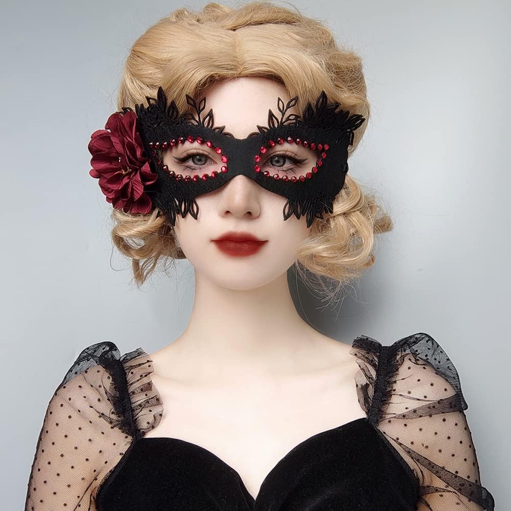 Sweenaly lace mask Masquerade Mask Party Mask Halloween Mask (black) - PuriLite