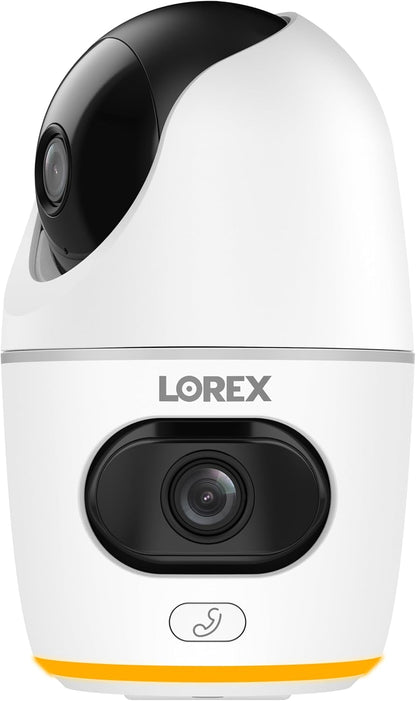 Lorex 2K Dual Lens Indoor Pan-Tilt Wi-Fi Security Camera (32GB)