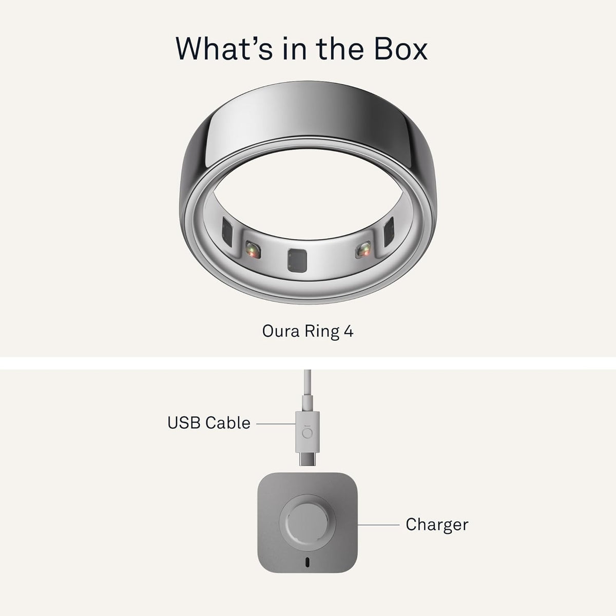 Oura Ring 4 - Silver - Size 8 - Smart Ring - Size First with Oura Ring 4 Sizing Kit - Sleep Tracking Wearable - Heart Rate - Fitness Tracker - Up to 8 Days of Battery Life - PuriLite