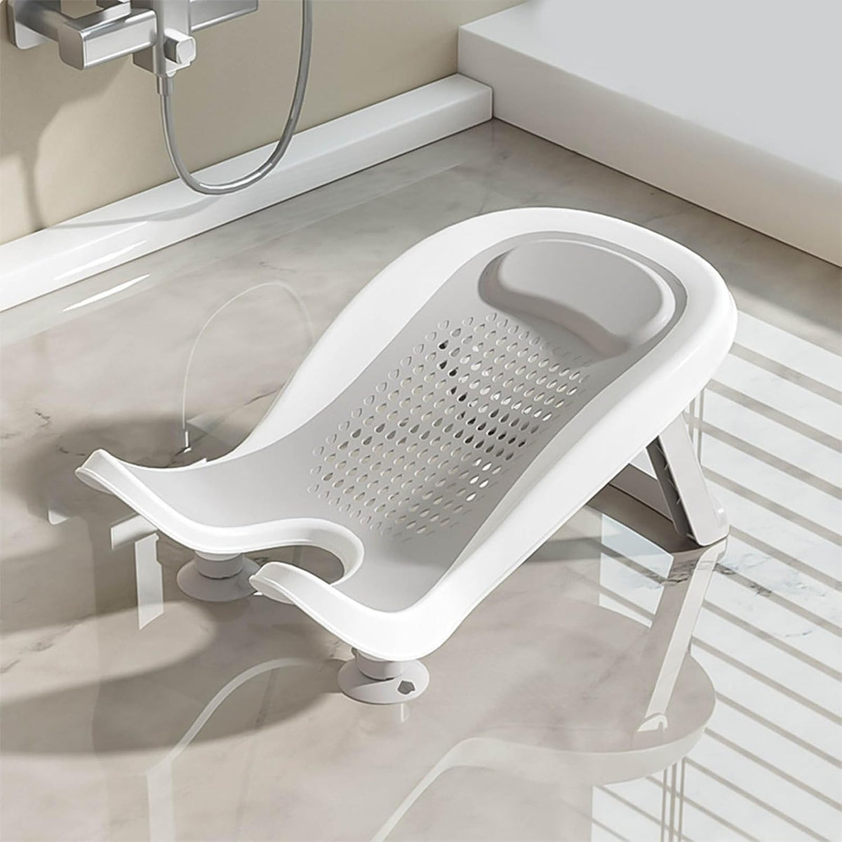 Multifunctional Infant Bath, Lying Down Shower Basin for Home Use, Counter Sink Or Bathtubs Bathtub Shower Bed (Gray) - PuriLite
